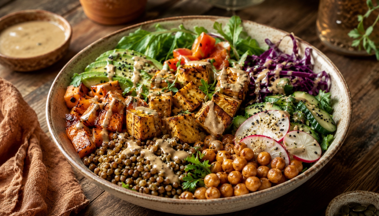 A high-protein vegetarian bowl